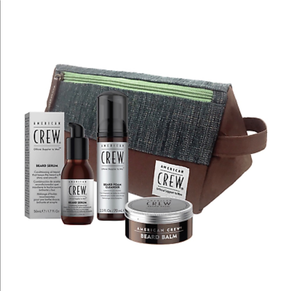 New-American Crew Beard Care Dopp Kit 3 Pc